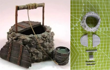 1/35 Scale Stone Well Resin Model Kit Diorama Accessory with Bucket