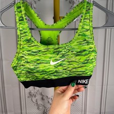 Nike Dri-Fit Neon Green Print Sports Bra XS R...