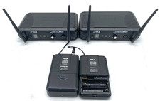 2X PYLE PDWM1904 UHF WIRELESS MICROPHONE RECEIVER w/ 2X BELT-PACK TRANSMITTERS