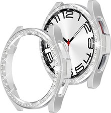 2 in 1 Bling Case for Samsung Galaxy Watch 6 Classic 47mm, Glitter Bumper Cover