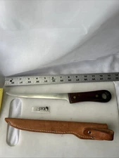 HOFFRITZ Fillet Knife 7.5” With Sheath Wood handle Made In Germany Vintage