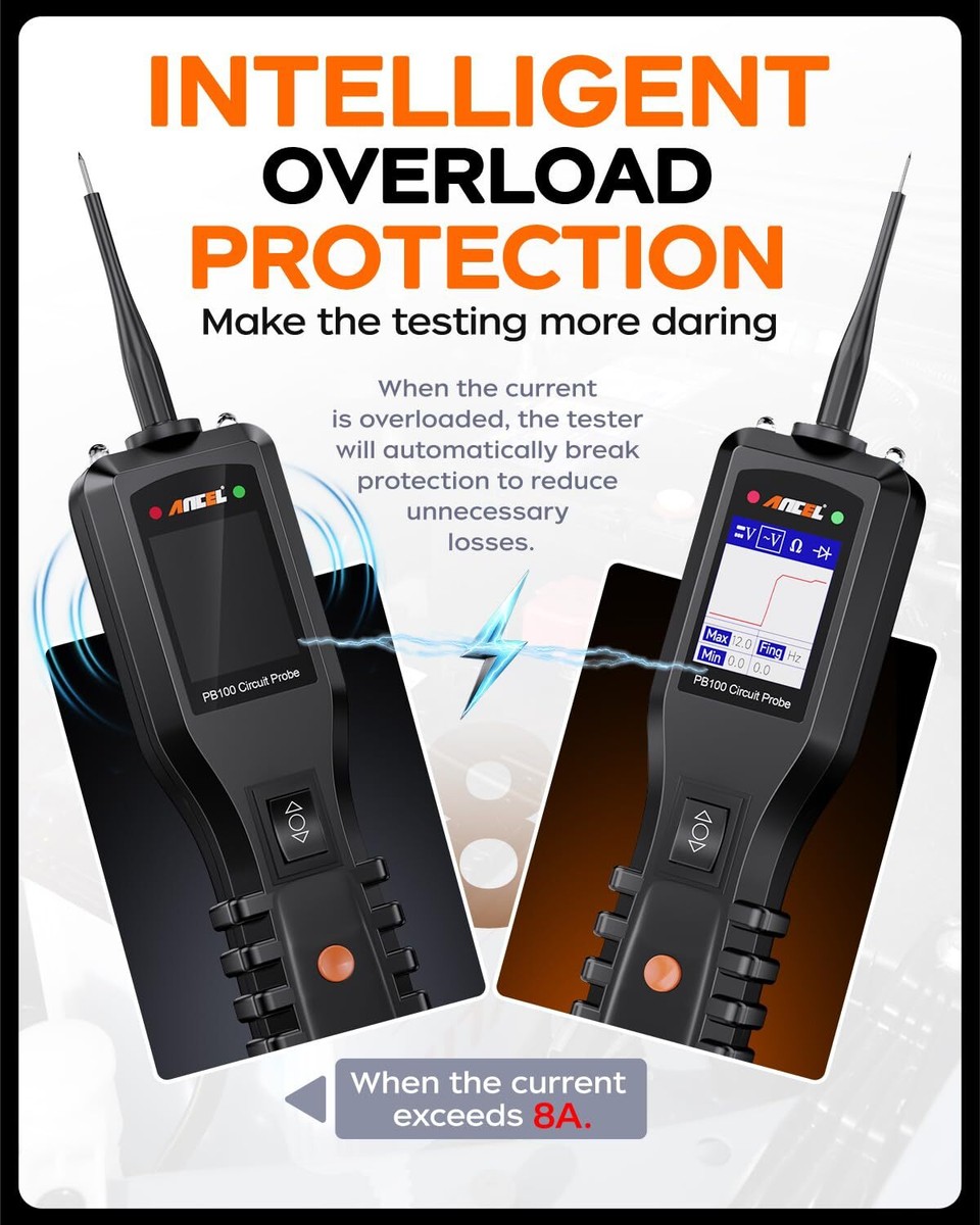 K Sonda 12V/24V Del Circuo Dello Strumento Diagnostico Del Sistema Automobilistico Del Tester Del Avometro Del Circuo Elettrico Automatico Di Autel PowerScan PS100 - Foto 2