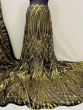Gold Stretch Sequin Lace Fabric/Gold Sequin Fabric/Sequin for Prom -Per Yard