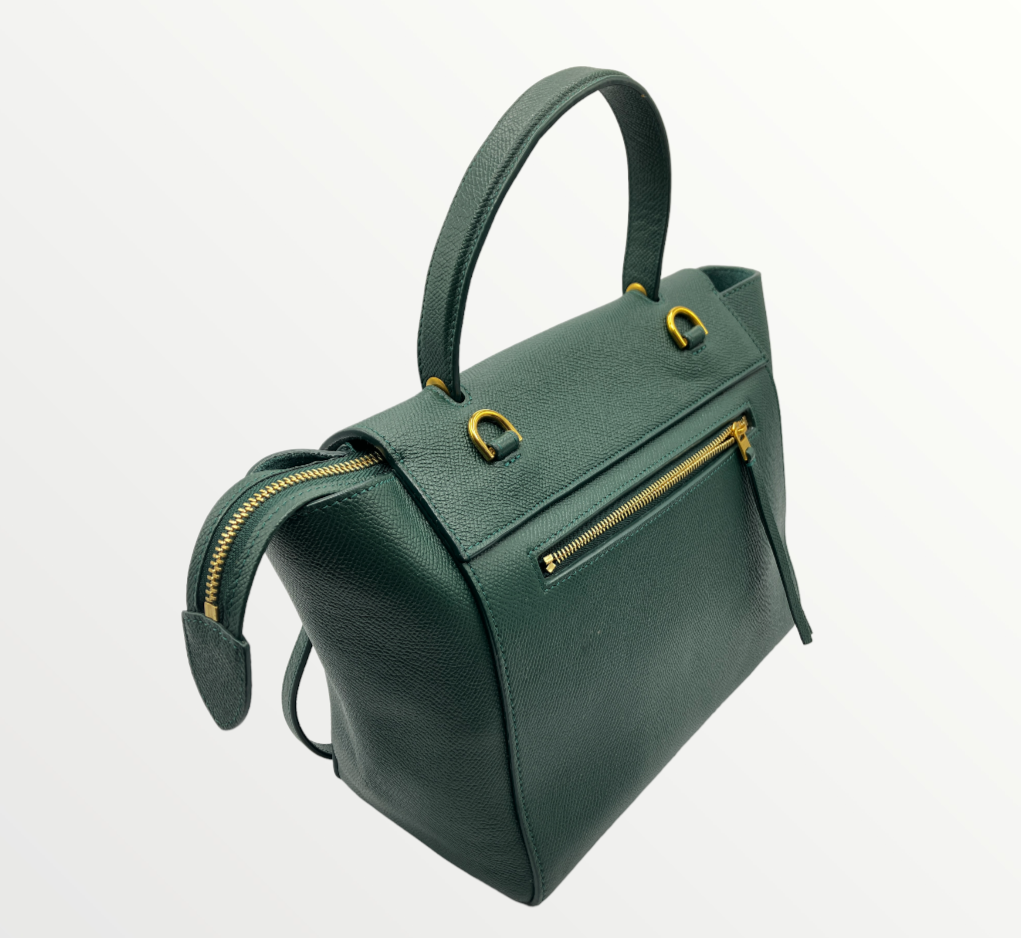Celine Micro Belt Bag in Grained Calfskin Amazone Green | eBay display picture 2
