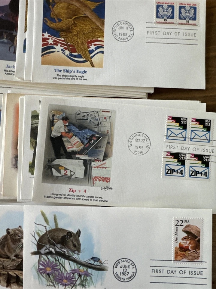 ¡¡¡Más de 250!!! Sobres de estampillas de emisión de primer día (1986-1994) 22 postales de bonificación IED Foto 2 de 4