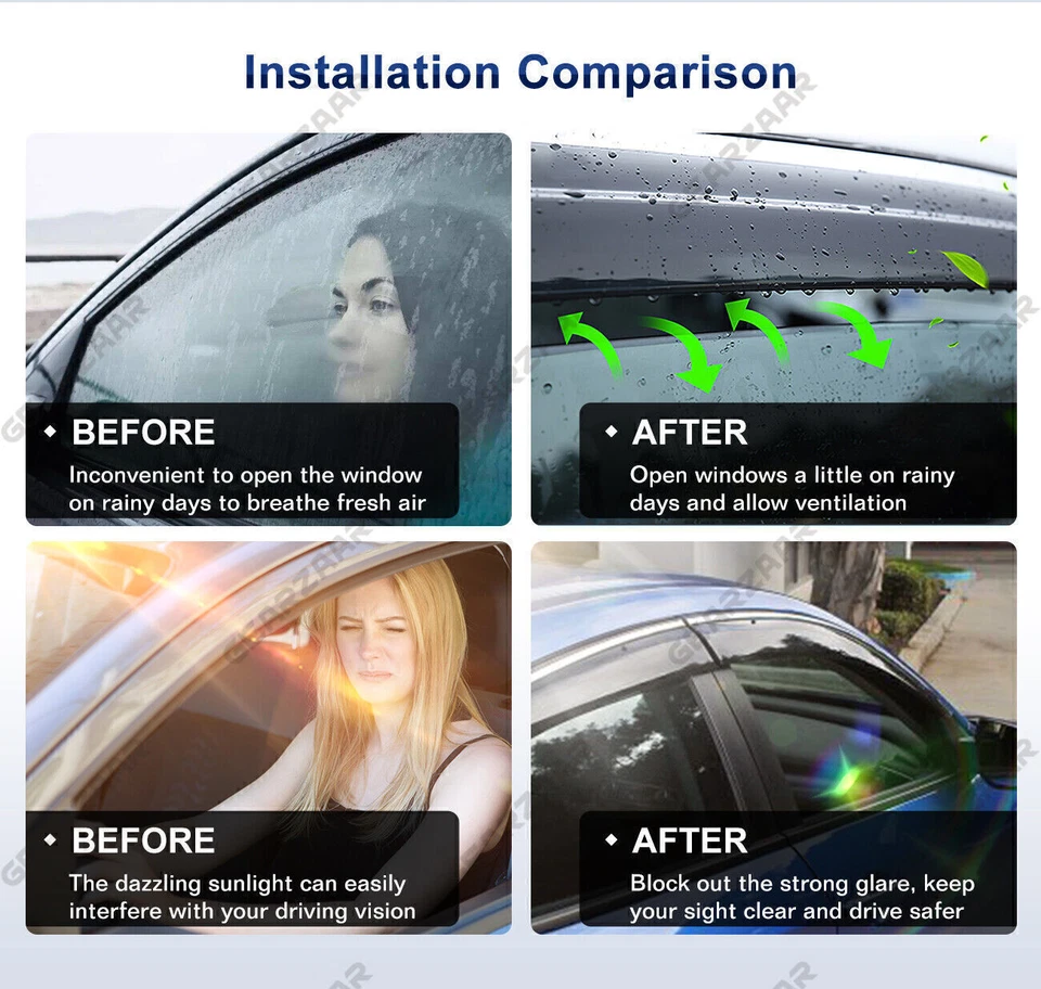 For Ford Fusion 2013-2020 Mugen Style Window Vent Visor Rain Guards Deflector - Изображение 4 из 4