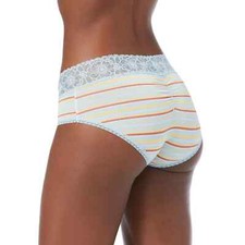 No Boundaries Women's Micro Lace Hipster Panties Size XX-LARGE Blue Multi Stripe