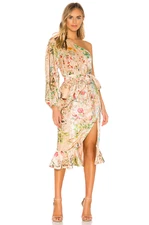 NEW HEMANT & NANDITA VEENA DRESS NUDE FLORAL VELVET MIDI SIZE XL *READ*UU*