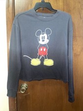 DISNEY Mickey Mouse Long-Sleeved “Two-Side Printed” Dark Grey Sweatshirt- Size S