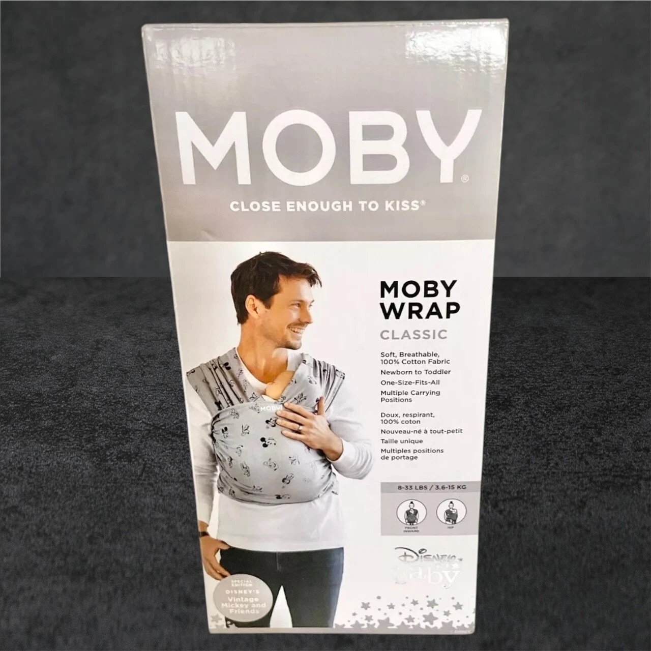 Moby Wrap Classic Disney's Mickey & Friends Baby Carrier in Grey