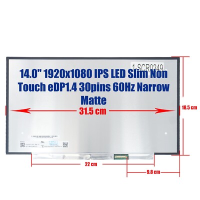 New Laptop Panel B140HAN01.8 B140HAN03.6 B140HAN03.7 B140HAN05.7 B140HAN05.8 IPS