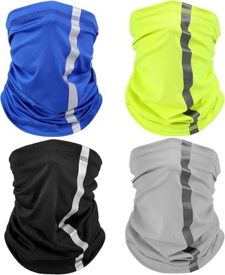 SATINIOR 4 Pieces Reflective Neck Gaiter Visibility Neon Safety Fresh Colors 