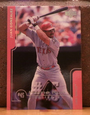UD '99 HOME RUN HIGHLIGHTS SILVER EDITION 64/600 JUAN GONZALEZ #45 TEXAS RANGERS