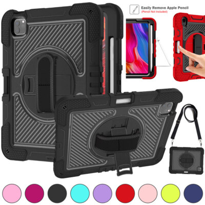 Rotating Stand Case for iPad Pro Air 11 inch M2/M3/M4/M5 w Hand/Shoulder Strap
