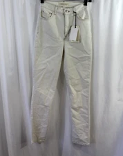 NWT Current Elliott $178 Cream Freeway High Rise Cigarette Jeans 24