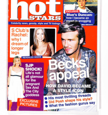 DAVID BECKHAM RACHEL STEVENS S CLUB 7 SJP DUNCAN JAMES BLUE Hot Stars magazine