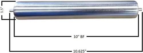 18 Ga. Rodillos transportadores de acero galvanizado de alta resistencia - 1,5" de diámetro, paquete de 5 - Imagen 10 de 10