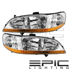 Headlights For 2001-2002 Honda Accord Coupe Sedan - Left Right Sides Pair Headlights For 2001-2002 Honda Accord Coupe Sedan - Left Right Sides Pair