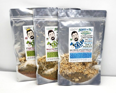 The Pickled Guy - Licensed To Dill - MED/Hot/ Dill/SOUR - 3Pk - Pickling Kits