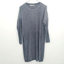 Asos Women's 10 Oversized Striped Sweater Dress Long Sleeve Blue Gray