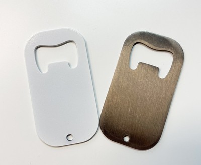Flaschenöffner, Edelstahl, Sublimation, Silber oder Weiß