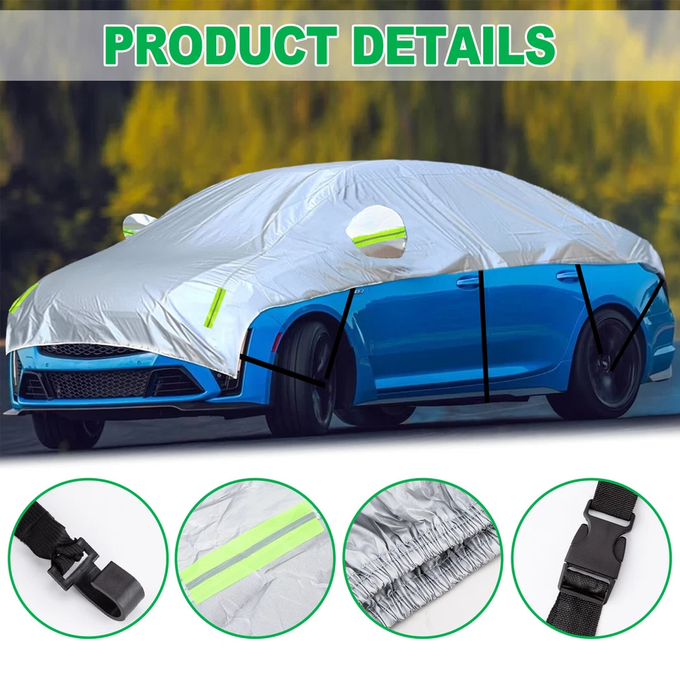 Top Roof Cover Half Body Sun UV Snow Resistant Waterproof Outdoor for Sedan SUV Foto 2 de 4