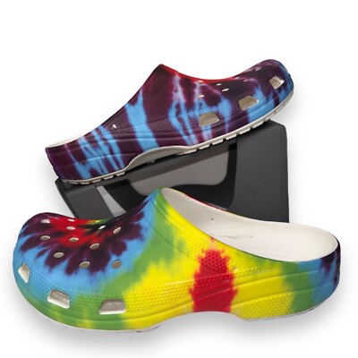 Crocs Classic Lined Tie Dye Clogs Heel Strap Size Mens 9 Womens 11 Crocs Classic Lined Tie Dye Clogs Heel Strap Size Mens 9  main image 3