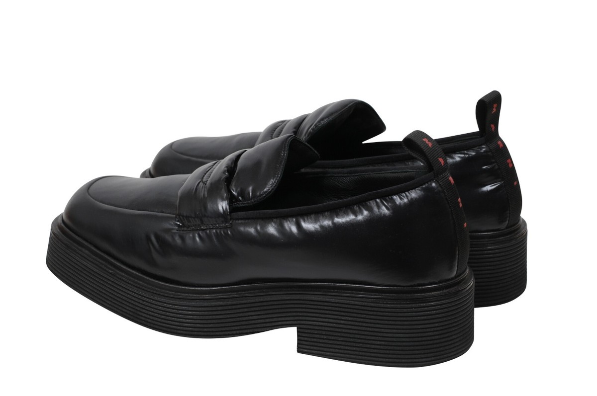 Marni Men Square Toe Platform Loafers US 12 45 Black Nylon Padded - Main Image