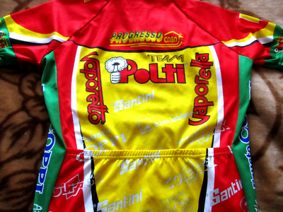 Maillot Cyclisme Vintage Team Polti Fausto Coppi 1999, SMS Santini, Taille XXL, état Excellent