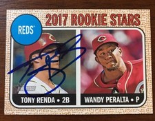 TONY RENDA 2017 TOPPS HERITAGE AUTOGRAPHED SIGNED AUTO BASEBALL CARD 69 REDS