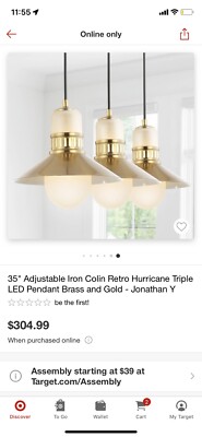 Colin 3- Light 35 in. Adjustable Iron/Glass Retro Hurricane Triple LED Pendant