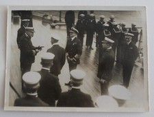 1° WORLD WAR PHOTO ADMIRAL RODMAN'S FLAGSHIP+UK KING+ADMIRAL Sir D.BEATTY-py315