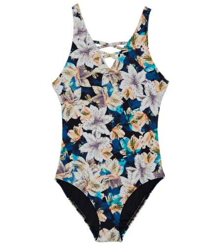 O'neill Tiller Floral One Piece Swimsuit Girls 5 Navy Flowers