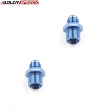 2PCS Aluminum 6AN AN-6 Male To 3/8" BSP BSPP Straight Fuel Fitting Adapter Blue