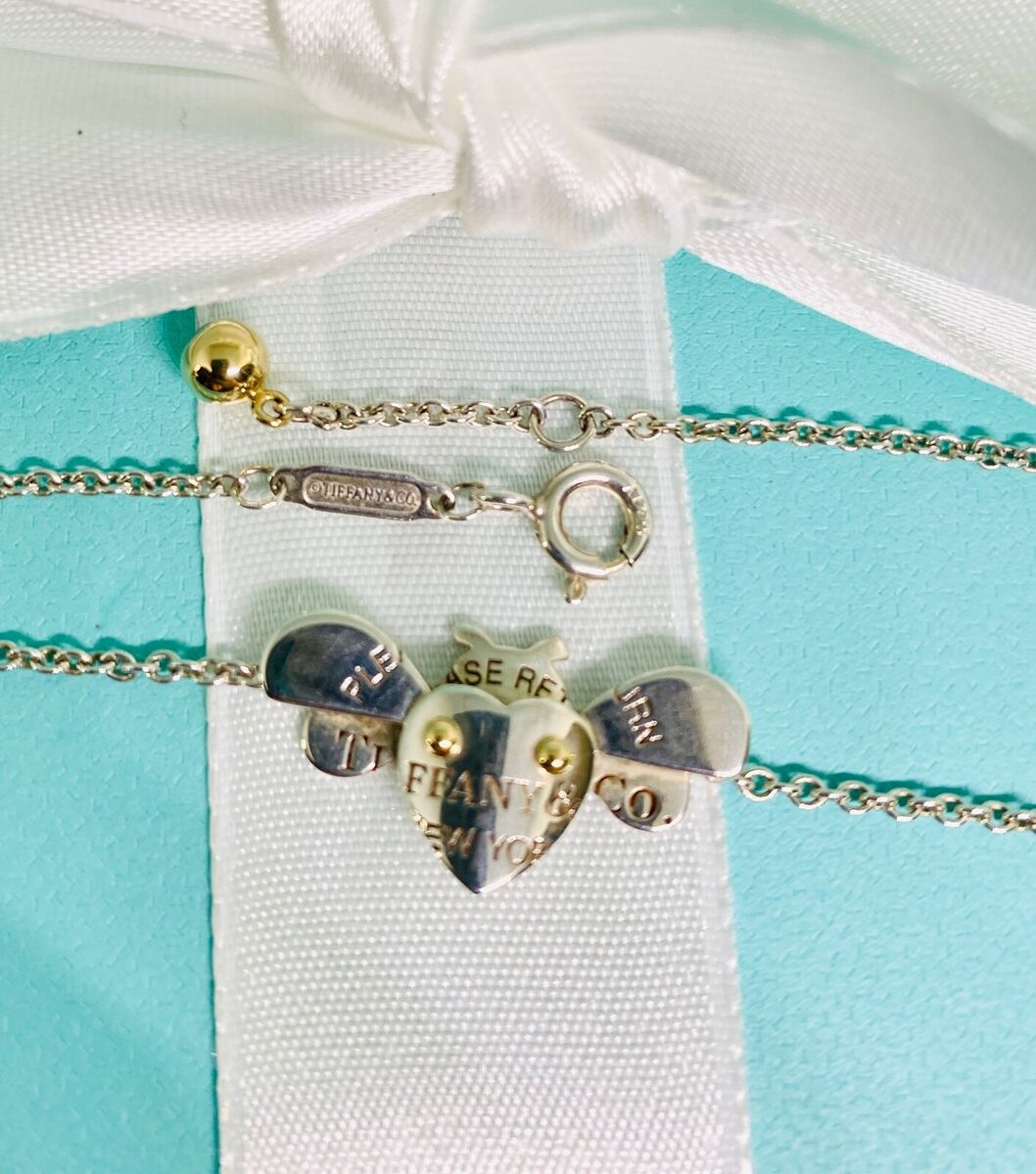 Return to Tiffany & Co. 925 Silver 18K Gold Love Bug Bee 6.5 Return to Tiffany & Co. 925 Silver 18K Gold Love Bug Bee 6.5