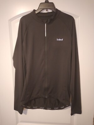 Baleaf Womens Black Full Zip UPF 50+ Running Cycling Reflective Pockets Jacket M