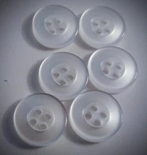 1/2" 4-Hole White Dress Shirt Buttons