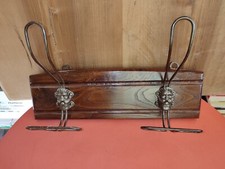 APPENDIABITI ATTACCAPANNI ANNI 50 IN LEGNO E FERRO BATTUTO 