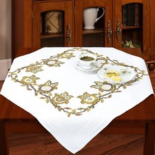 Stickpackung Eulen Party Tischdecke 80x80 cm Kreuzstich vorgezeichnet Set