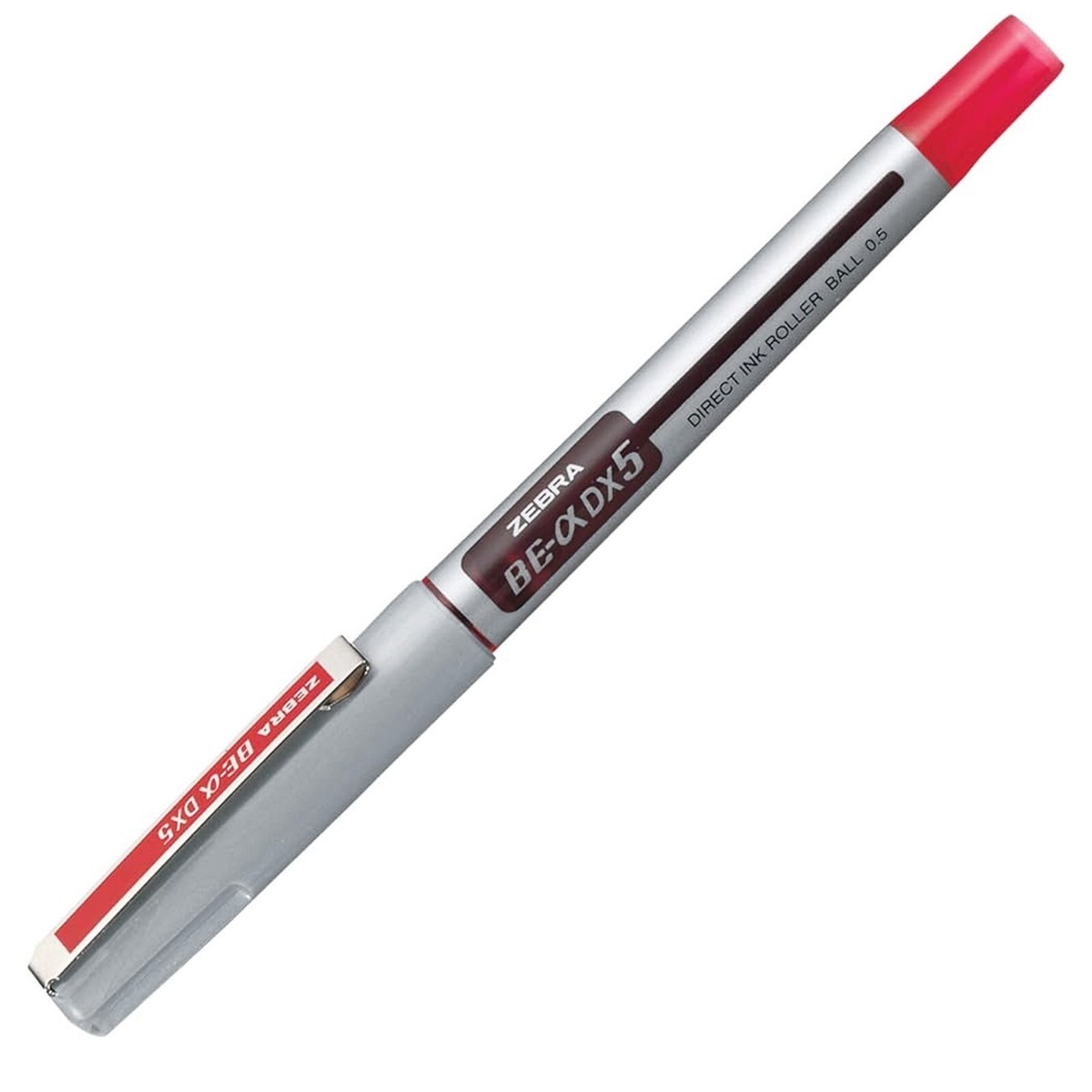 Zebra DX5 Rollerball Liquid Ink Pen 0.5mm Fine Arrow Tip Red ink