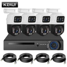 6MP POE Security Camera System w/ 4PCS PTZ Outdoor Home Security Cameras 8CH NVR