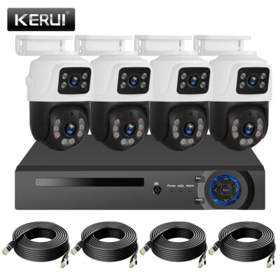 KERUI H.265 8CH Camera Security System POE NVR Kit Ourdoor Wateproof PTZ IP CCTV