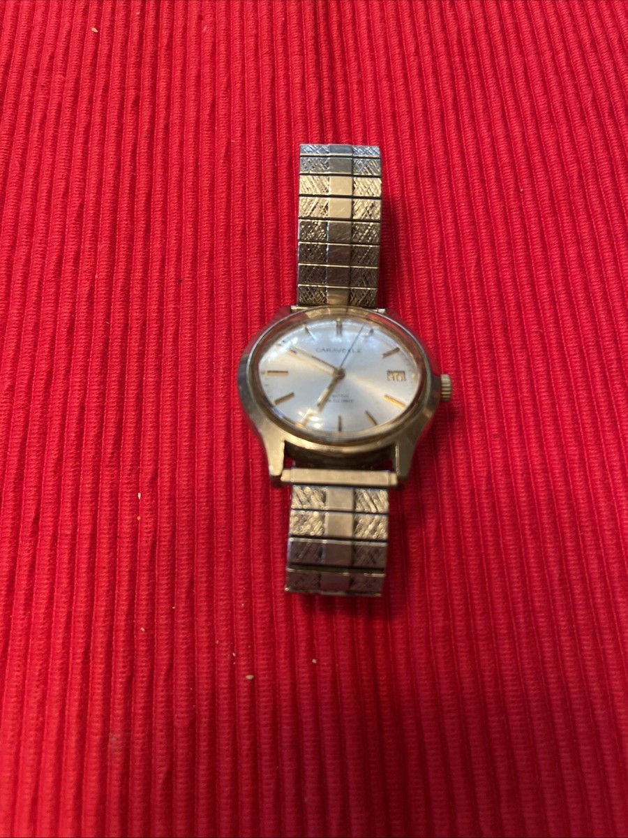Vintage Caravelle Mechanical Wind-Up Mens Wrist Watch T  display picture 1