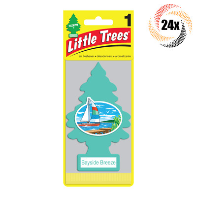 24x Packs Little Trees Single Bayside Breeze Scent Hanging Trees | Prevents Odor