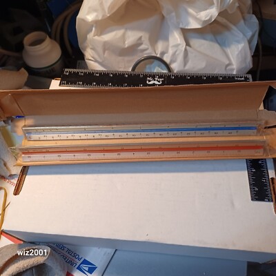 2x Artellius Professional Metric & Imperial Triangular Rulers Architect Engineer