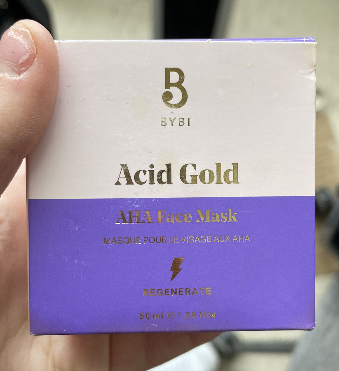 BYBI Acid Gold AHA Regenerate Face Mask 1.7 fl oz NEW MINOR BOX