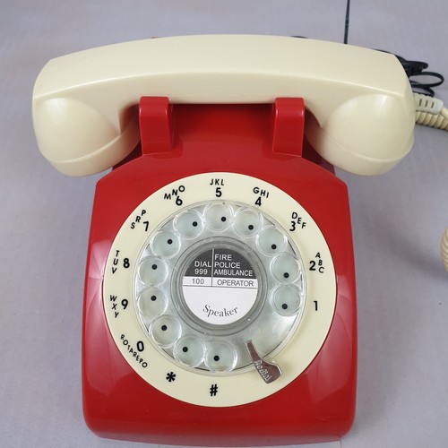 Telefono fisso da scrivania retro Steepletone ROSSO riproduzione quadrante rotante modello STP1960 - Foto 4 di 22
