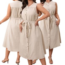 Women Dresses Party Wear Costume Casual Dress Clubwear Plus-Size Evening Button