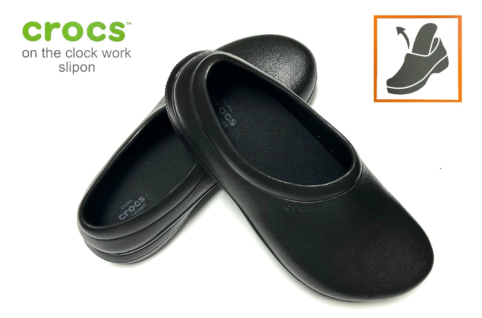 Crocs Slip Resistant Shoes Black - On The Clock Clogs, Nurse Shoes, Chef Shoes
Opens in a new window
