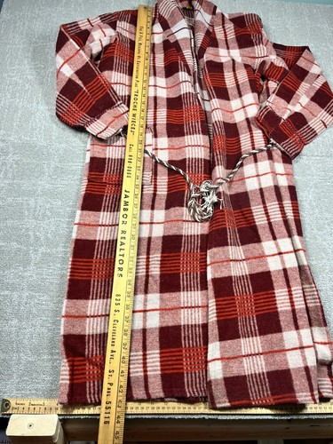 Accappatoio coperta faro vintage anni 40 rosso e bianco a quadri accogliente cotone acetato LEGGI SOTTO - Foto 2 di 7